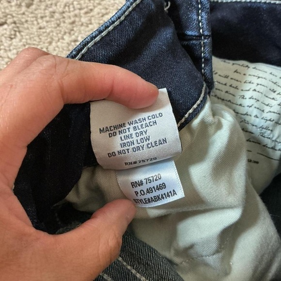 Y2K BKE Stella Low Rise Ankle Skinny Jeans Dark Wash Distressed 24 ABK4141A - Picture 5 of 8